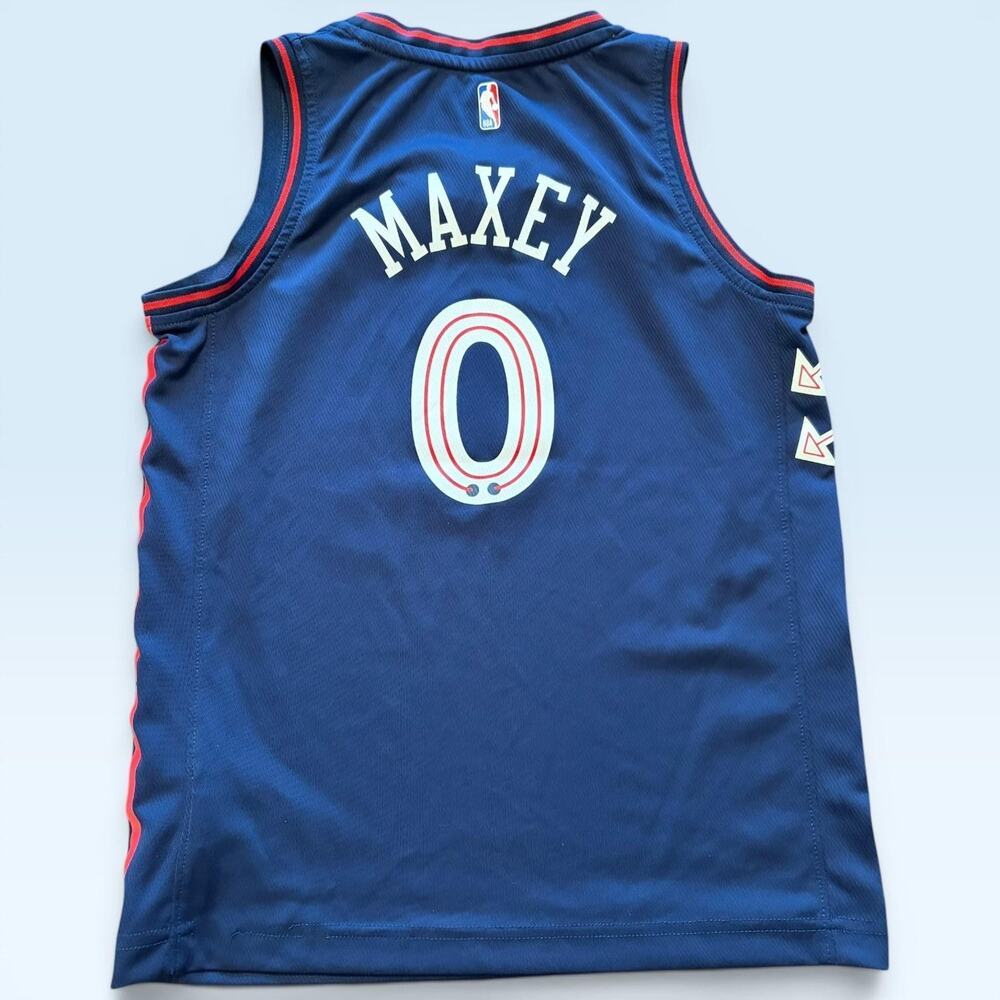 Philadelphia 76ers Jersey Boys Medium Blue NBA Basketball Tyrese Maxey Fanatics
